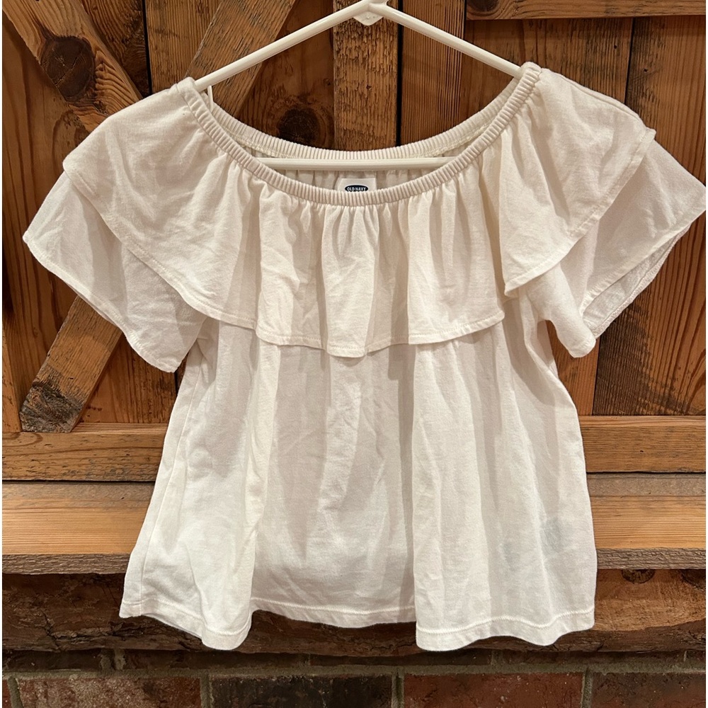 Fancy whitish cream girls size 10-12 shirt